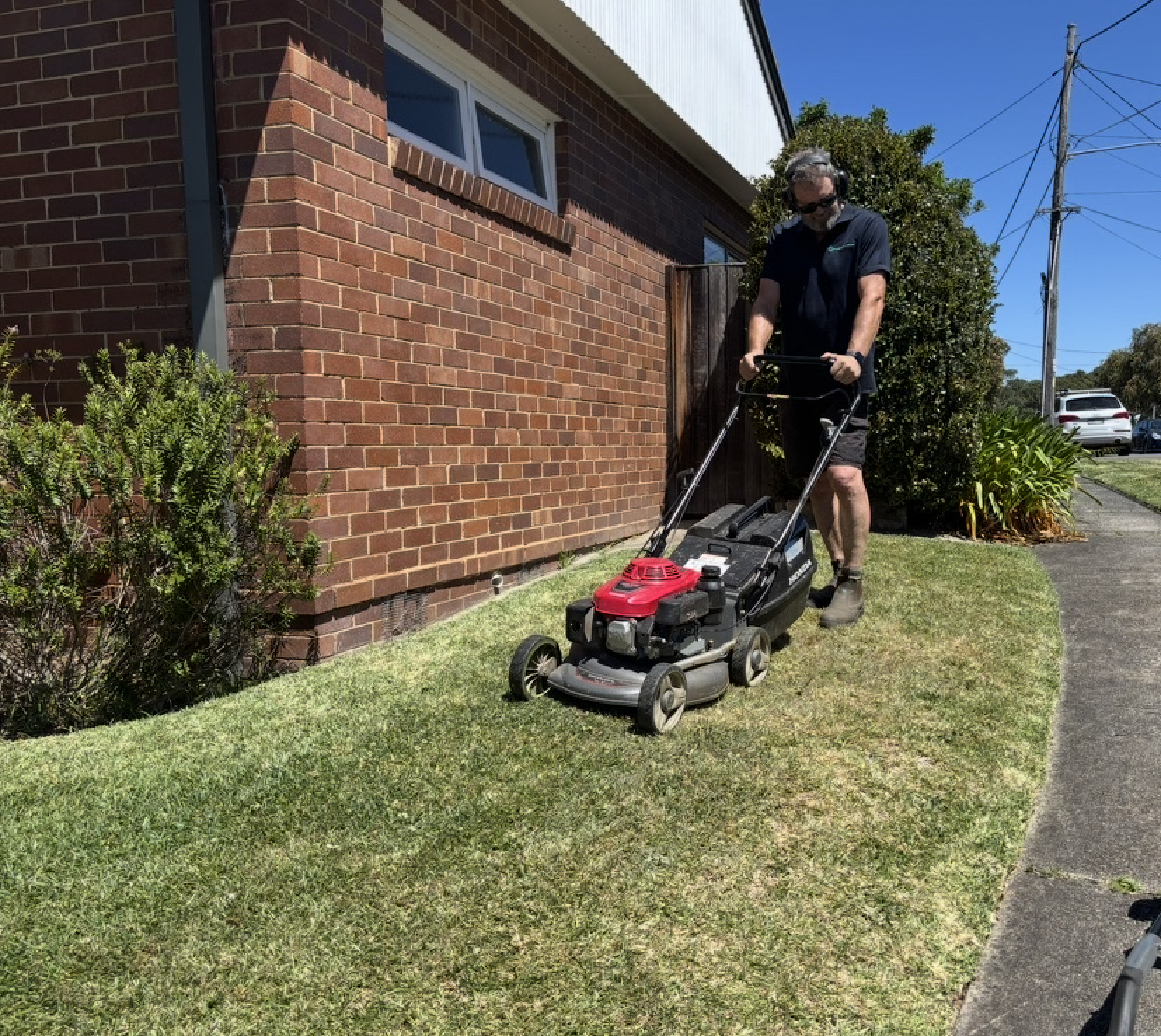 Residential garden team preparing supplies